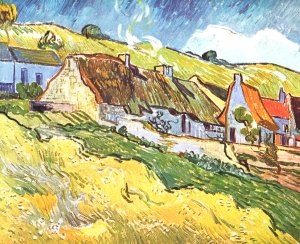 Bauernhuetten in Auvers Kunstdruck