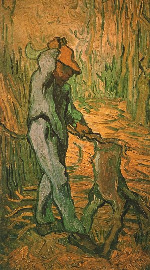 Holzhacker nach Millet Kunstdruck
