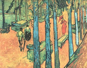 Les Alyscamps fallende Blaetter Kunstdruck