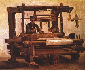 Weber am Webstuhl 1 Kunstdruck