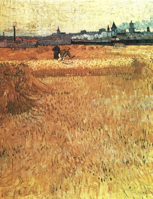 Weizenfeld mit Blick auf Arles Kunstdruck