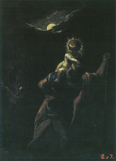 Hl Christopherus von Adam Elsheimer als Kunstdruck auf Leinwand