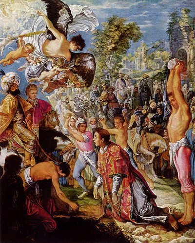 Steinigung des heiligen Stephan von Adam Elsheimer als Kunstdruck auf Leinwand