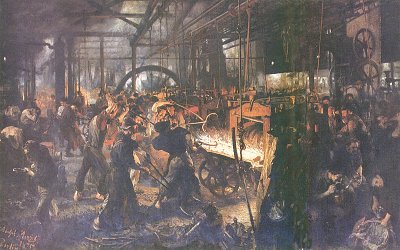 Eisenwalzwerk Moderne Cyklopen von Adolf Menzel als Kunstdruck auf Leinwand