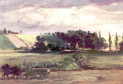Gewitter am Tempelhofer Berg von Adolf Menzel als Kunstdruck auf Leinwand