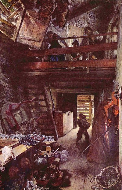 Kueche in Hofgastein von Adolf Menzel als Kunstdruck auf Leinwand