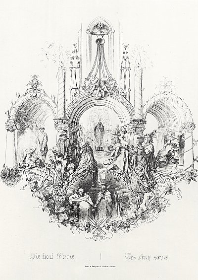 Die fuenf Sinne von Adolf Menzel/Zeichnungen als Kunstdruck auf Leinwand