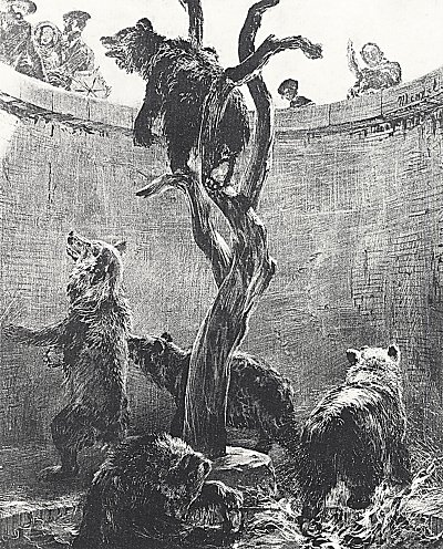 Folge Versuche auf Stein mit Pinsel und Schabeisen 2 von Adolf Menzel/Zeichnungen als Kunstdruck auf Leinwand