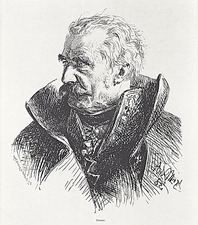 Gebhard Leberecht von Bluecher von Adolf Menzel/Zeichnungen als Kunstdruck auf Leinwand