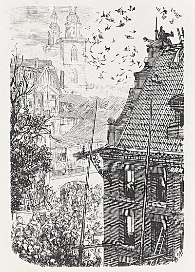 Illustration zu Der Blitzschlosser von Wittenberg 1 von Adolf Menzel/Zeichnungen als Kunstdruck auf Leinwand