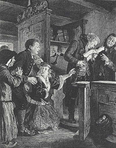 Illustration zu Der zerbrochene Krug 1 von Adolf Menzel/Zeichnungen als Kunstdruck auf Leinwand