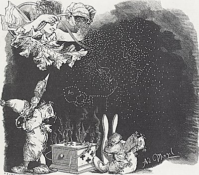 Illustration zu Der zerbrochene Krug 3 von Adolf Menzel/Zeichnungen als Kunstdruck auf Leinwand
