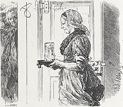 Illustration zu Der zerbrochene Krug 4 von Adolf Menzel/Zeichnungen als Kunstdruck auf Leinwand