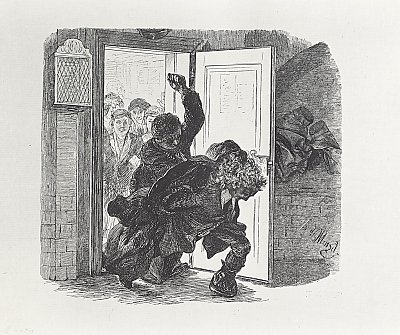 Illustration zu Der zerbrochene Krug 7 von Adolf Menzel/Zeichnungen als Kunstdruck auf Leinwand