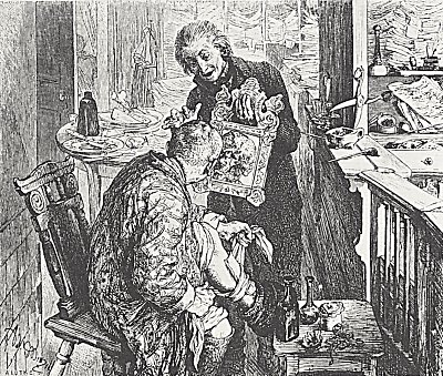 Illustration zu Der zerbrochene Krug 9 von Adolf Menzel/Zeichnungen als Kunstdruck auf Leinwand