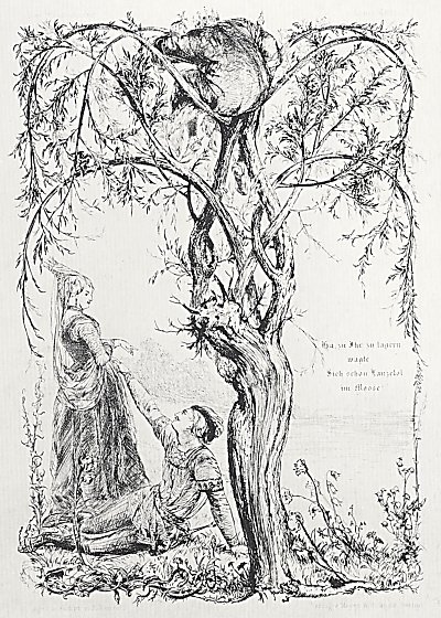 Illustration zu Gedichten von Anastasius Gruen 1 von Adolf Menzel/Zeichnungen als Kunstdruck auf Leinwand