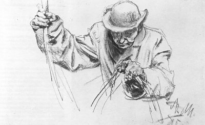 Kutscher von Adolf Menzel/Zeichnungen als Kunstdruck auf Leinwand