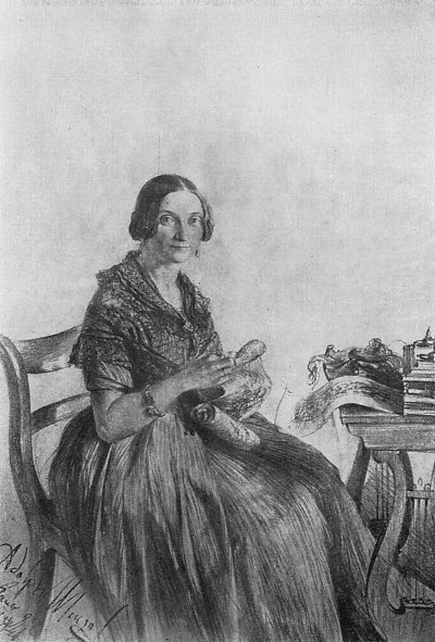 Portraet der Pauline Martini von Adolf Menzel/Zeichnungen als Kunstdruck auf Leinwand