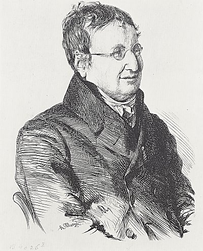 Portraet des Kriminal Direktors Hitzig von Adolf Menzel/Zeichnungen als Kunstdruck auf Leinwand