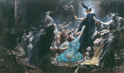 Die Seelen am Acheron von Adolf Hiremy Hirschl als Kunstdruck auf Leinwand