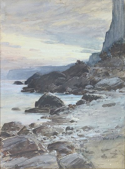 Felsenkueste von Adolf Hiremy Hirschl als Kunstdruck auf Leinwand