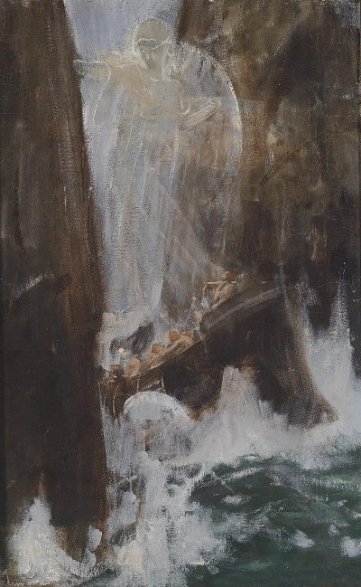 Irrfahrt des Odysseus von Adolf Hiremy Hirschl als Kunstdruck auf Leinwand