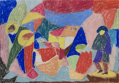Anbetung von Adolf-Hoelzel als Kunstdruck auf Leinwand