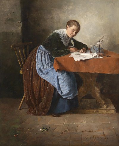 Der Liebesbrief von Adolf-Hoelzel als Kunstdruck auf Leinwand