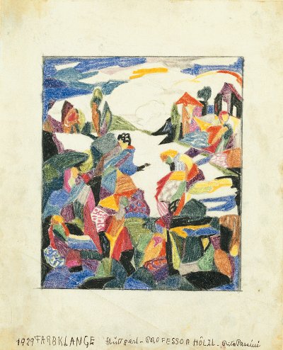 Farbklaenge von Adolf-Hoelzel als Kunstdruck auf Leinwand