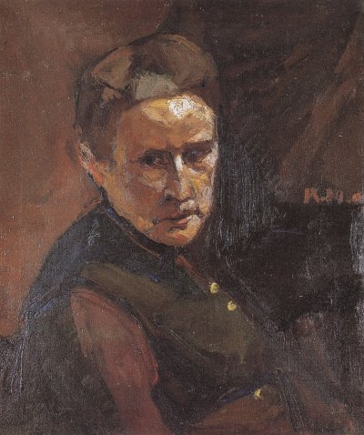 Frauenkopf von Adolf-Hoelzel als Kunstdruck auf Leinwand
