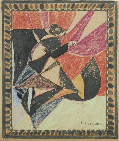 Kniende Figur von Adolf-Hoelzel als Kunstdruck auf Leinwand