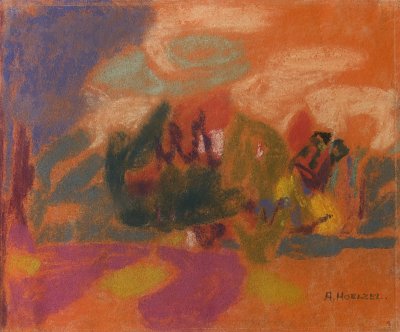 Landschaft von Adolf-Hoelzel als Kunstdruck auf Leinwand