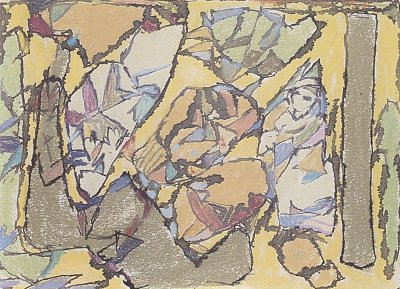 Landschaft1 von Adolf-Hoelzel als Kunstdruck auf Leinwand