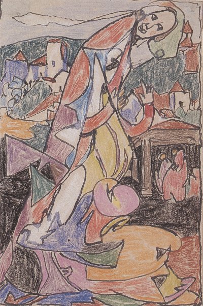 Märchenszene von Adolf Hoelzel als Kunstdruck auf Leinwand