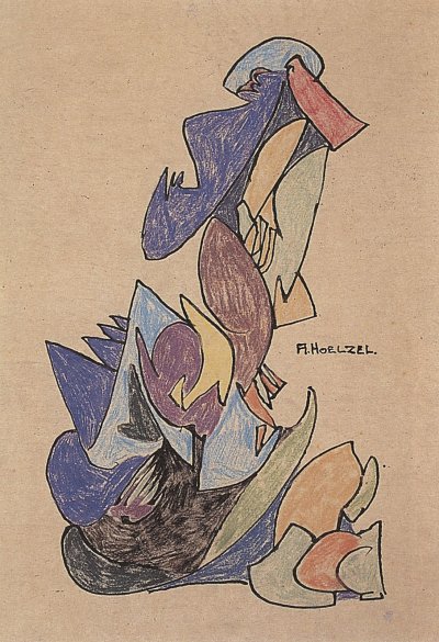 Paar am Wasser von Adolf Hoelzel als Kunstdruck auf Leinwand