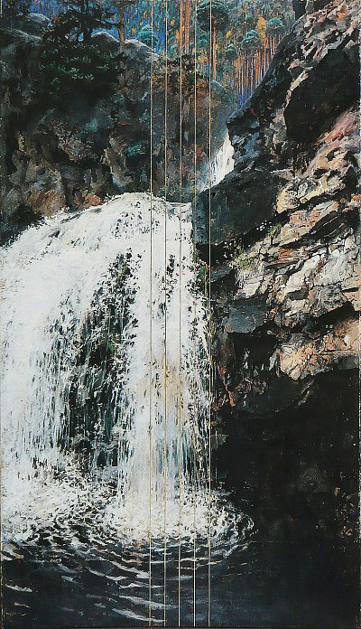 Die Maentykoski Faelle von Akseli Gallen Kallela als Kunstdruck auf Leinwand