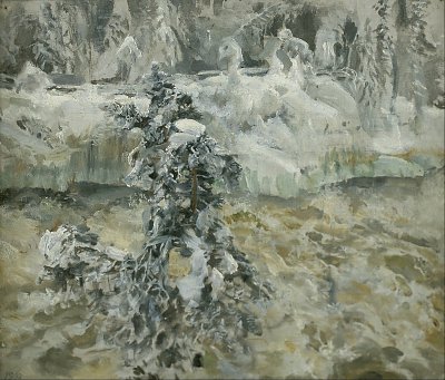 Imatra in wintertime von Akseli Gallen Kallela als Kunstdruck auf Leinwand