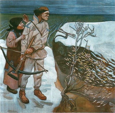 Joukahainen s revenge von Akseli Gallen Kallela als Kunstdruck auf Leinwand