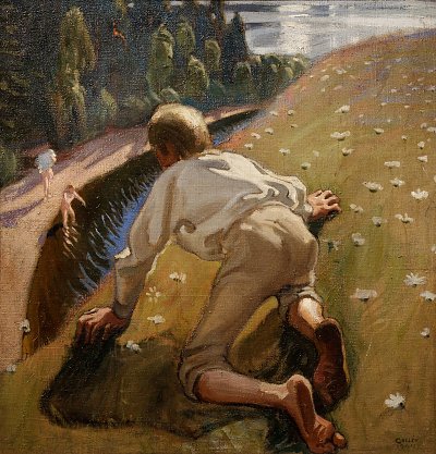 Junger Faun von Akseli Gallen Kallela als Kunstdruck auf Leinwand