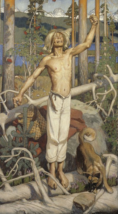 Kullervos Fluch von Akseli Gallen Kallela als Kunstdruck auf Leinwand