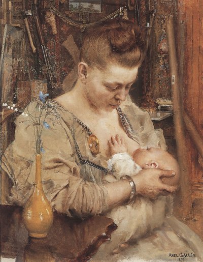 Madonna Mariy Gallen stillt Marjatta von Akseli Gallen Kallela als Kunstdruck auf Leinwand