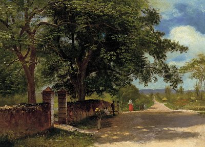 Calle in Nassau von Albert-Bierstadt als Kunstdruck auf Leinwand