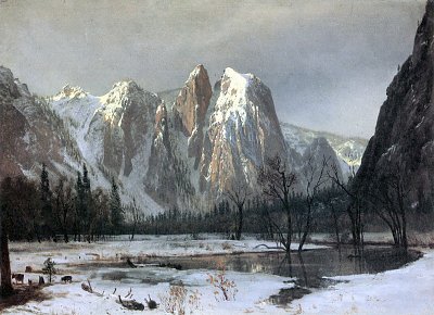 Kathedralen Gestein von Albert-Bierstadt als Kunstdruck auf Leinwand
