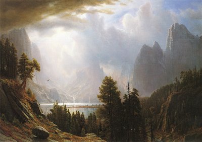 Landschaft von Albert-Bierstadt als Kunstdruck auf Leinwand