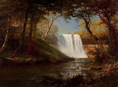Minnehaha Fälle von Albert-Bierstadt als Kunstdruck auf Leinwand