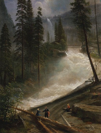 Nevada Fälle von Albert-Bierstadt als Kunstdruck auf Leinwand