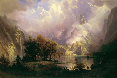 Rocky Mountain Landschaft von Albert Bierstadt als Kunstdruck auf Leinwand