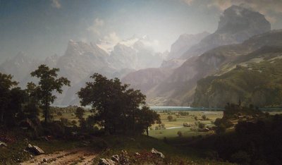 See Lucerne von Albert Bierstadt als Kunstdruck auf Leinwand