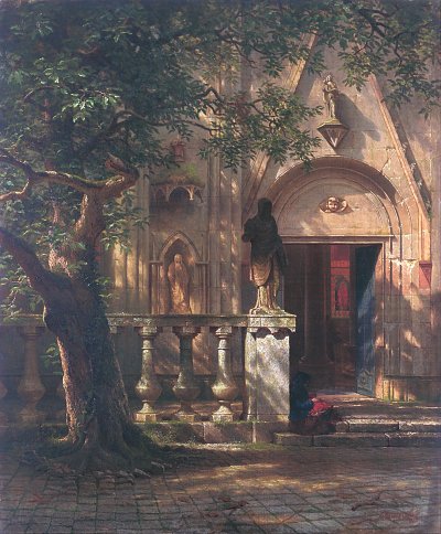 Sonnenlicht und Schatten von Albert Bierstadt als Kunstdruck auf Leinwand