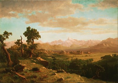 Wind Fluss Land von Albert Bierstadt als Kunstdruck auf Leinwand